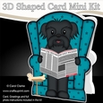 3D Shaped Card Kit - Little Shih Tzu Dog Bo reads the Barking Newspaper