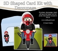 3D Shaped Card  Kit - Older Man Rickman Rides his Motorbike