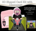 3D Shaped Card  Kit - Older Suzen Danica her Motorbike