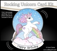 3D Shaped Rocking Card Mini Kit - Cute Little Unicorn Sparkle