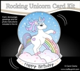 3D Shaped Rocking Card Mini Kit - Cute Little Unicorn Magic