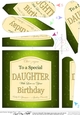 Happy Birthday DAUGHTER champers Wine Label Fan Pyramage Topper