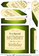 Happy Birthday MUMMY champers Wine Label Fan Pyramage Topper