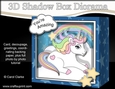 3D Diorama Shadow Box Card Mini Kit - Cute Little Unicorn Rainbow