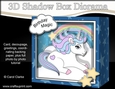 3D Diorama Shadow Box Card Mini Kit  -  Cute Little Unicorn Magic