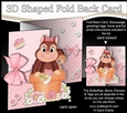 3D Shaped No-Hole Fold Back Card Kit - Flowerpot Friends - Cute Little Squirrel Peanut