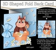3D Shaped No-Hole Fold Back Card Kit - Flowerpot Friends - Cute Little Squirrel Scamp 