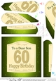 60th Birthday SON Champagne Label Fan Pyramage Topper
