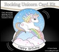 3D Shaped Rocking Card Mini Kit - Cute Little Unicorn Rainbow