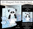 3D Shaped No-Hole Fold Back Card Kit - Bathtub Buddies - Cute Little Panda Chi Chi