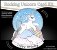3D Shaped Rocking Card Mini Kit - Cute Little Unicorn Blueberry