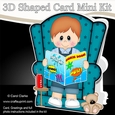 3D Shaped Card Kit - Toddler Boy reads a Comic