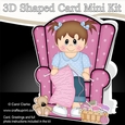 3D Shaped Card Kit - Toddler Girl is Knitting