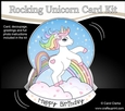 3D Shaped Rocking Card Mini Kit - Cute Little Unicorn Rainbow