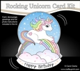 3D Shaped Rocking Card Mini Kit - Cute Little Unicorn Rainbow