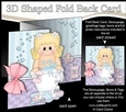 3D Shaped No-Hole Fold Back Card Kit - Bathtub Buddies - Cute Little Girl Catalina