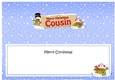 large DL Merry Christmas COUSIN with Snowman insert