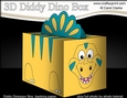 3D Cute Diddy Dino Treat Box Gift Box Mini Kit - Lizzy