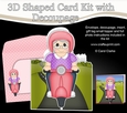 3D Shaped Card  Kit - Old Lady Gilma Rides her Motor Scooter