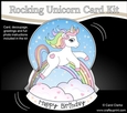 3D Shaped Rocking Card Mini Kit - Cute Little Unicorn Rainbow
