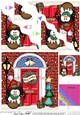Pip Penguin has an Xmas Pud at the Door - Christmas Wavy Corner Side Stacker