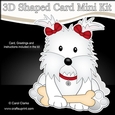 3D Shaped Card Kit - Little Westie Dog Jess