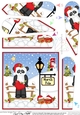 Christmas Panda is at the North Pole Fan Pyramage Topper