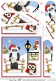 Christmas Panda is at the North Pole Fan Pyramage Topper