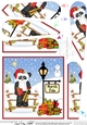 Christmas Panda is at the North Pole Fan Pyramage Topper
