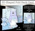 3D Shaped No-Hole Fold Back Card Kit - Bathtub Buddies - Cute Little Harold Hippo