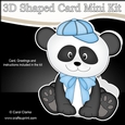 3D Shaped Card  Kit - Cute Little Panda Chi Chi