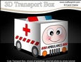 3D Cute Transport Treat Box Gift Set Mini Kit - Ambulance