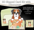 3D Shaped Card Kit - Flowerpot Friends - Little Boxer Dog Bruiser