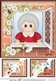 8 x 8 Scalloped Corner Topper - Through the Window - Old Lady