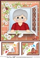 8 x 8 Scalloped Corner Topper - Through the Window - Old Man