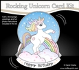 3D Shaped Rocking Card Mini Kit - Cute Little Unicorn Rainbow