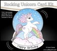 3D Shaped Rocking Card Mini Kit - Cute Little Unicorn Sparkle