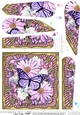 Flowers & Butterfly in a Gold Frame Fan Pyramage Topper