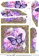 Flowers & Butterfly in a Gold Frame Fan Pyramage Topper