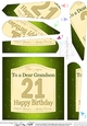21st Birthday Grandson Champagne Label Fan Pyramage Topper