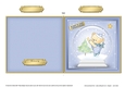 Babys 1st Christmas Hunney Bear Robert in a Snowglobe Quick Cut and Fold Card