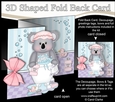 3D Shaped No-Hole Fold Back Card Kit - Bathtub Buddies - Cute Little Koala Bear Kookie