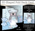 3D Shaped No-Hole Fold Back Card Kit - Bathtub Buddies - Cute Little Koala Bear KitKat