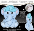 3D Cute Animal Treat Box Gift Set Mini Kit - Cute Little Levi Elephant