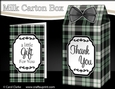 3D Tartan Milk Carton Treat Box Mini Kit