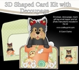3D Shaped Card Kit - Flowerpot Friends - Little Yorkie Dog Poppy