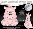 3D Cute Animal Treat Box Gift Set Mini Kit - Cute Little Hilda Hippo