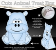 3D Cute Animal Treat Box Gift Set Mini Kit - Cute Little Harold Hippo