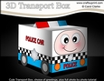 3D Cute Transport Treat Box Gift Set Mini Kit - Police Car