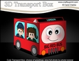 3D Cute Transport Treat Box Gift Set Mini Kit - Big Red Bus